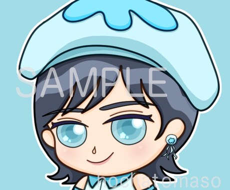 ミニキャラ(SD)アイコン【顔のみ／胸上】描きます 「顔のみ／胸上」構図のゆるかわアイコンを.☆.｡.:*・° イメージ1
