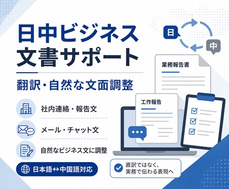 日中ビジネス文書を自然な文面に整えます 直訳ではなく実務で伝わる表現にします イメージ1