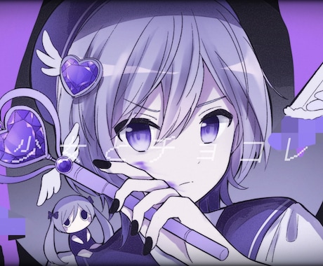 一枚絵お描きします 【歌い手・活動者さん】歌ってみた等サムネイラスト作成します イメージ2