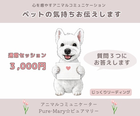 アニマルコミュニケーションします ★ペットの気持ちをやさしくお伝えします イメージ1