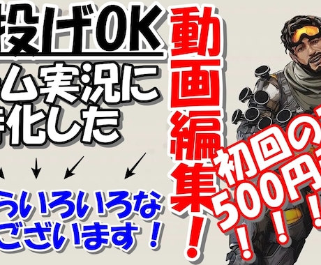 ゲーム実況やYoutubeの動画編集を行います イメージ1