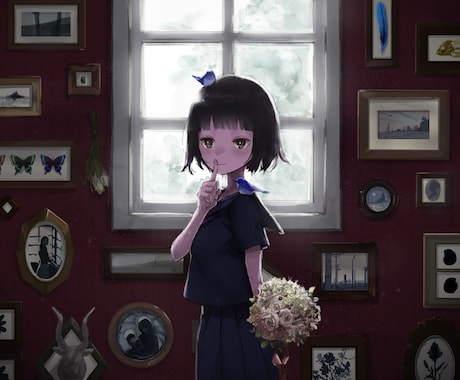 ご希望のイラストお描きします 挿絵・サムネ・MVイラストなど、お気軽にご相談ください。 イメージ1