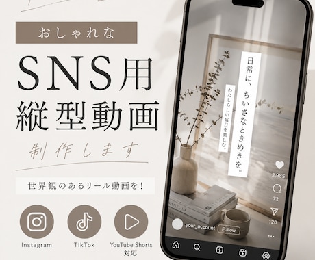 おしゃれなSNS用縦型動画を作成します 世界観のあるリール動画を作成します⭐︎ イメージ1