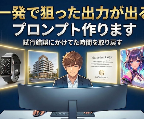 一発で狙った出力が出るプロンプト作ります 。試行錯誤にかけてた時間を取り戻す イメージ1