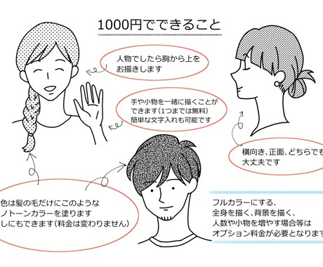 商用可★シンプルモノクロイラスト描きます 人物から動物、小物類まで幅広く対応 イメージ2