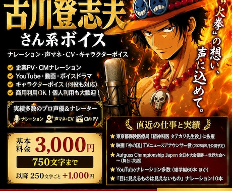 ボイスドラマやゲーム等の声の依頼を承ります イメージ1