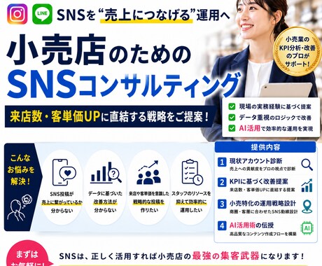 小売の現場を知るプロが来店・売上UPを支援します 9月までのモニター価格でご用意してます。 イメージ1