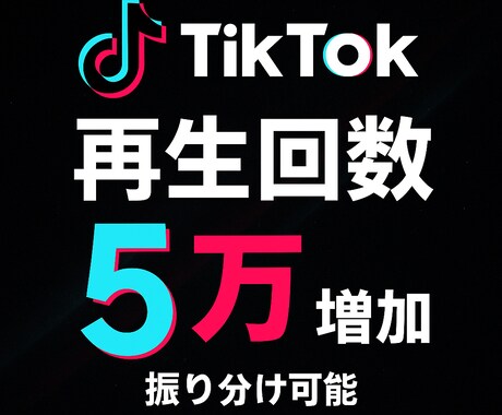 TikTok再生回数5万増やします TikTokの再生回数を大幅に増加！振り分けも可能！ イメージ1