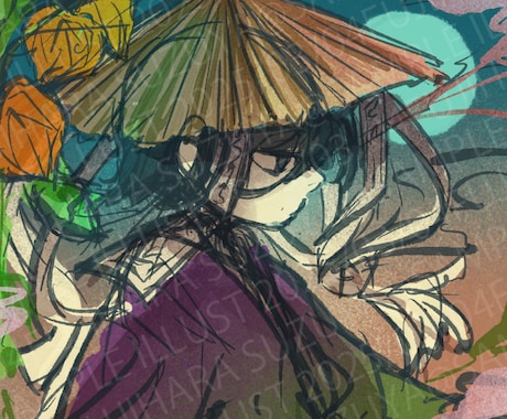 ゆるい和風なアイコン用イラスト描きます どこか和風、かつゆるい感じのバストアップアイコンを描きます。 イメージ2