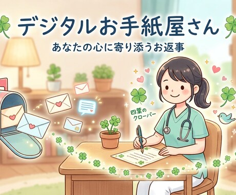 ママナースが心に寄り添う「お返事の手紙」を届けます 「誰にも言えない独り言」を、温かいお手紙に変えてお返しします イメージ1