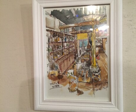 お店の似顔絵（水彩画）描きます お店の開店記念にいかがですか！ イメージ1