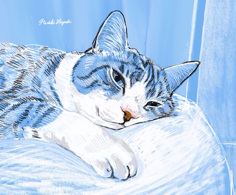 色鉛筆風 ペットイラスト描きます おしゃれなカラーリングで制作します！ イメージ1