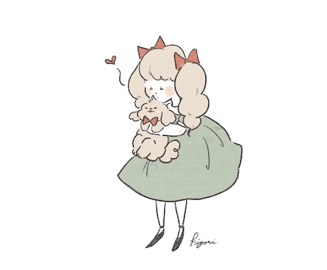 ゆるくてかわいい一枚絵描きます 完全オーダー制❁ゆるくてほんわかできるイラストを描きます！ イメージ1