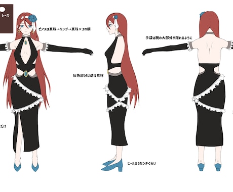 修正回数無制限！オリジナルキャラクターを作成します 商用利用⭕️で、三面図を描きます！！ イメージ2