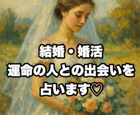 結婚・婚活⭐︎運命の人との出会いを占います 婚活中の方、結婚願望がある方や恋人との未来を知りたい方へ♡ イメージ1