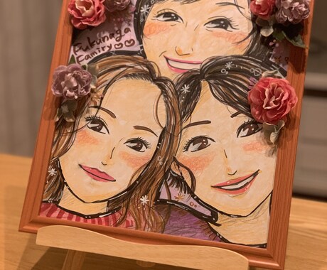 ウェルカムボードやプレゼント用の似顔絵を描きます 結婚式や記念日などの贈り物に。心が暖まる特別な一枚を。 イメージ2