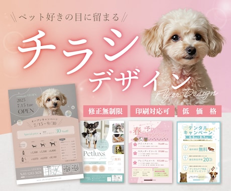 犬猫ペット関連特化！飼い主に届くチラシ制作します 元ペット業界デザイナーが、飼い主の心に届くチラシをデザイン イメージ1