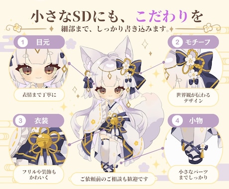 最短3日納品＊可愛い雰囲気のSDキャラを制作します イメージ1