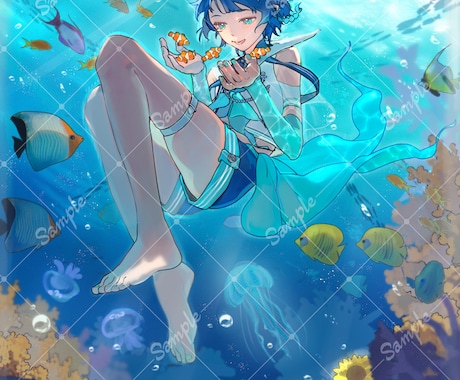 背景まで描きこんだ魅力的な一枚絵を制作します 細部まで丁寧に描き込み配信・記念・観賞用まで幅広く対応します イメージ2