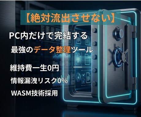 情報漏洩ゼロの名寄せツールを提供します 絶対に外部通信しない、銀行レベルの安心感。 イメージ1