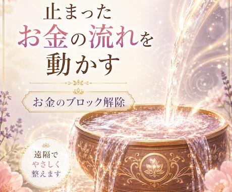 お金のブロックを解除して止まった流れを動かします 自分では気づかない「お金の流れを止める心」を一緒に見つけます イメージ1