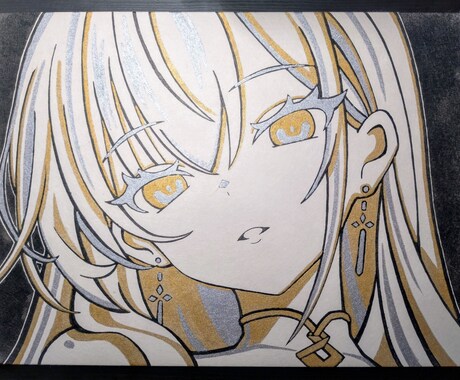 和紙×美少女×シック　一点物イラスト届けます 主に墨を使用した手書き美少女イラストを制作いたします。 イメージ1