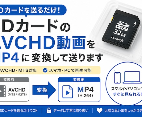SDカードの動画データをMP4に変換します AVCHD・MTSなど、ビデオカメラのデータをスマホで！ イメージ1