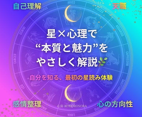星×心理であなただけの鑑定書作成いたします 本質と才能を丁寧に言葉にします☆ イメージ1