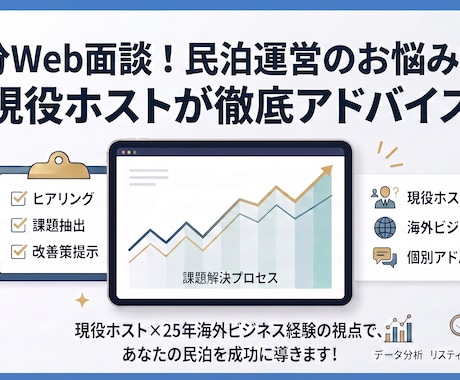 60分Web相談！民泊運営の悩み解消お手伝いします イメージ1