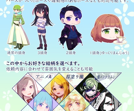 デフォルメ・ミニキャライラスト描きます ◎YMM対応◎キャラクターデザイン◎立ち絵・グッズetc.. イメージ2