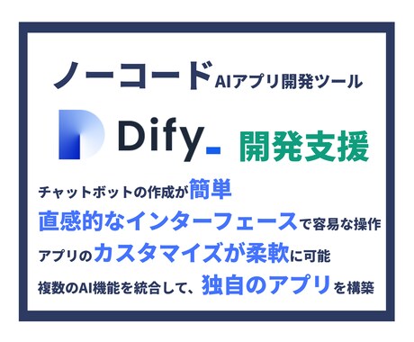 ノーコードAIアプリ開発ツールDifyを開発します Difyで簡単、柔軟、パワフルなAIアプリを実現！ イメージ1