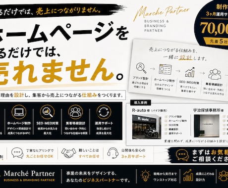 集客できるHP制作＋運用します 売れる導線設計＋3ヶ月の改善サポート イメージ1