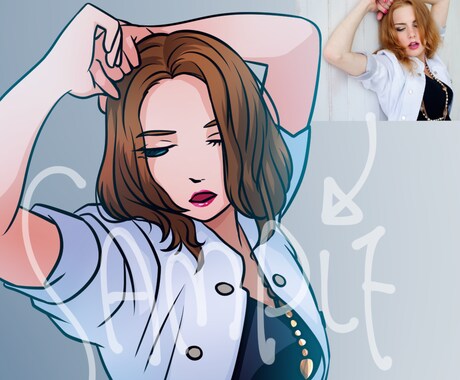 写真をアニメ風に描きおこします あなたをアニメの世界のキャラに！ イメージ2