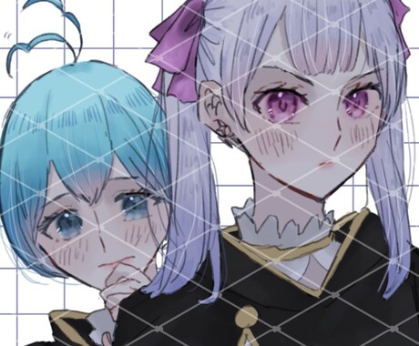 SNSアイコンを描きます ペア画や単体のSNSアイコンを描かせていただきます イメージ2