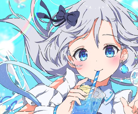 商用OK！透明感可愛いアニメ塗りイラストを描きます 背景付き一枚絵、キャラデザ、立ち絵などなんでもお任せ下さい！ イメージ1
