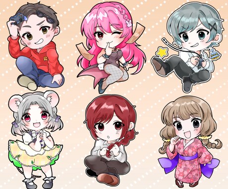 商用OK/即日納品可、全身SDイラスト描きます かわいらしいぷにぷにした子を描くのが好きです イメージ2