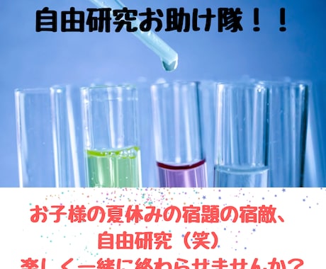 夏休みの自由研究のお手伝いします 自由研究のまとめ方や内容が分からなくて困っている方へ イメージ1