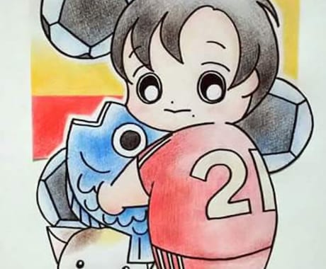 ポップなイラストを描きます 色鉛筆で描きます。モノクロも大丈夫です。 イメージ1