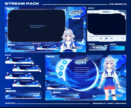Vtuber/配信者さん向けオーバーレイ作成します その他配信素材など、まとめてご依頼いただけます。 イメージ1