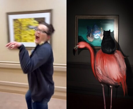 写真を元にユニークなアレンジイラストを描きます 構図を活かして、モンスターや動物など様々な物にアレンジします イメージ1