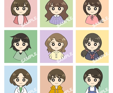 かわいい似顔絵アイコンイラスト描きます SNSやブログ用に。お写真などから描きあげます。 イメージ2