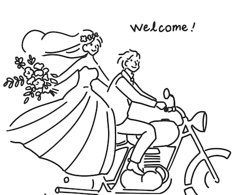 シンプルな線画でウェルカムボードを作成します 大切な結婚式のお手伝いをします！ イメージ2