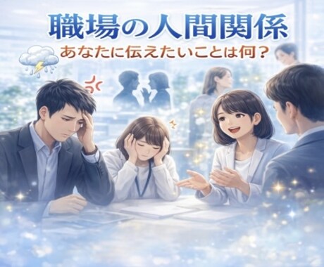 職場で起きてる事があなたに伝えたいことを視ます 人間関係悩みを、霊感タロット×チャネリングで読み解きます。 イメージ1