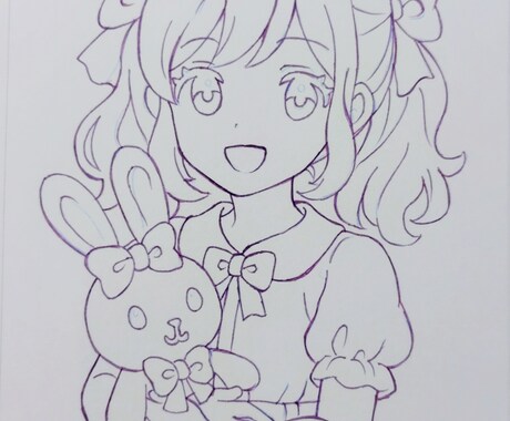 コピックでふんわり可愛い女の子を描きます 手描きの温かさを大切に仕上げるアナログ作品です イメージ2