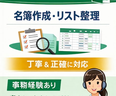 Excel データ入力 リスト整理します イメージ1