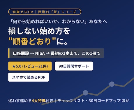 初心者でも安心！株式投資の始め方完全ガイド教えます ★5.0｜知識ゼロOK。損しない始め方を"順番どおり"に イメージ1