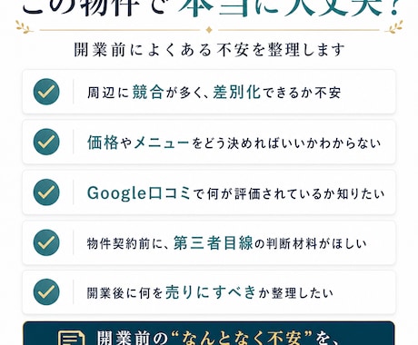 店舗開業前に周辺競合と勝ち筋を調査します 商圏・口コミ・価格・メニューを分析し、出店判断レポートを作成 イメージ2