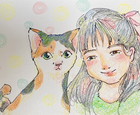 入学卒業祝★色鉛筆で手描きの似顔絵を描きます 美大出身作家による可愛くて似ている似顔絵 イメージ2