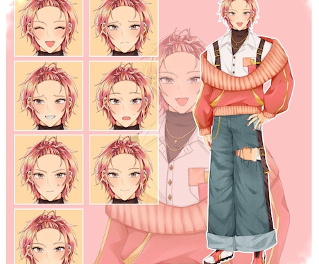 表情差分対応◎オリジナルの立ち絵を制作します IRIAMやゲーム制作、TRPG用の立ち絵を制作いたします！ イメージ2