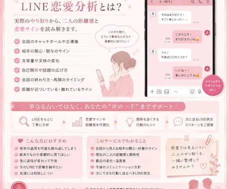 LINEから二人の距離感を徹底分析します 脈あり？脈なし？会話から恋愛サインと次の一手を読み解きます イメージ2